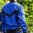 Qualitex Dzseki x-series, 65% poliészter, 35% pamut, 245 g/m² kék/fekete